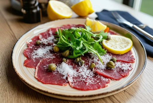 Carpaccio de boeuf à la rucolla